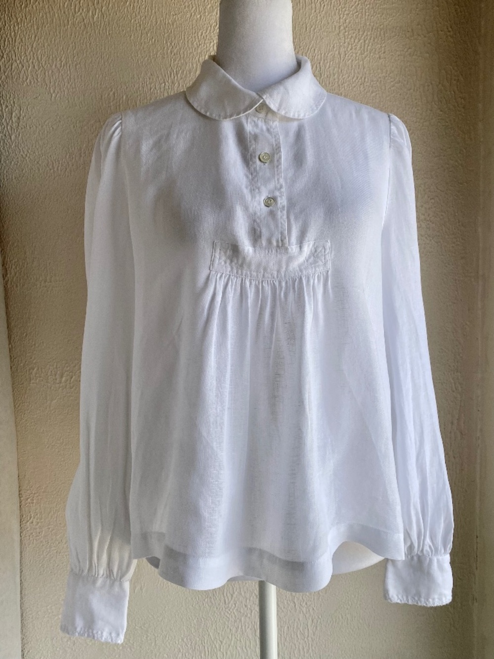 Isabel Marant long sleeve white linen popover blouse  Size 38 EU